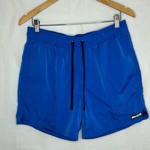 Men's blue shorts size medium built in mesh Hollister swim trunks Athleisure
